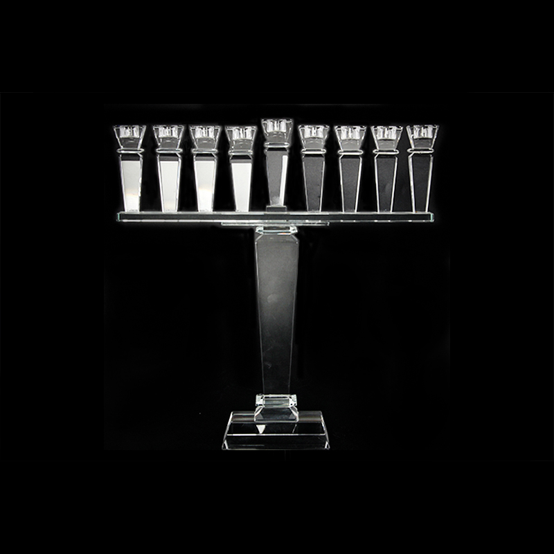 Large Crystal Nine-headed Menorah, Jewish Religious Supplies