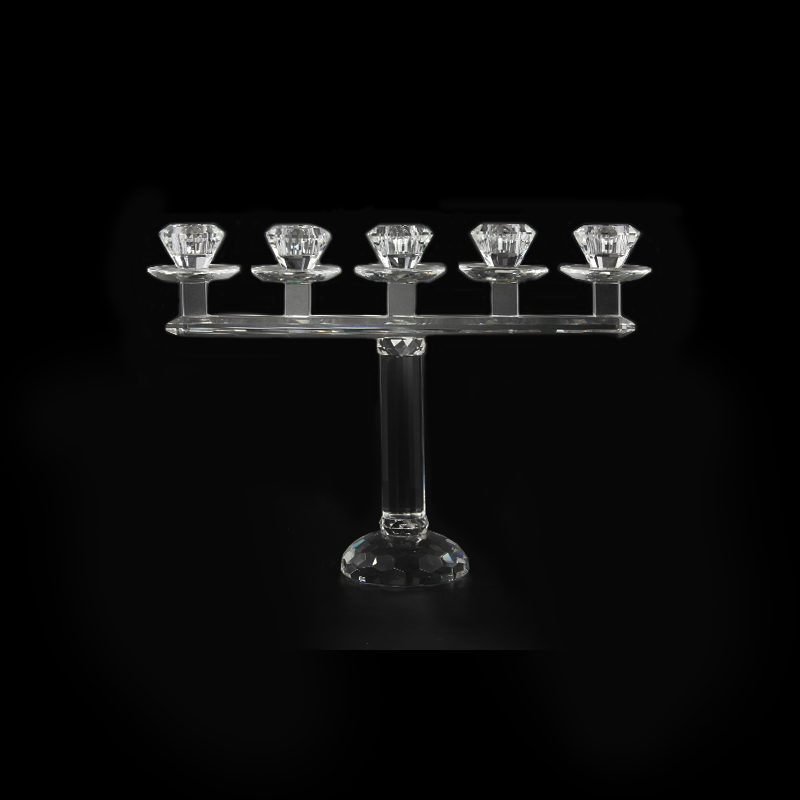 3 Models of Crystal Jewish Religious Multi-head Menorahs