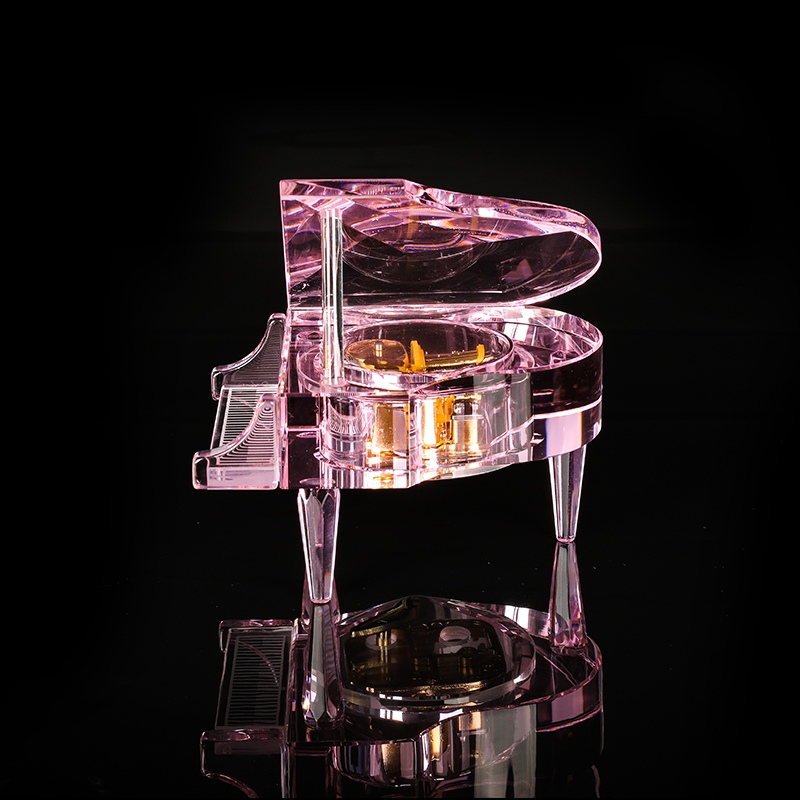 Pink Crystal Ball Piano Music Box