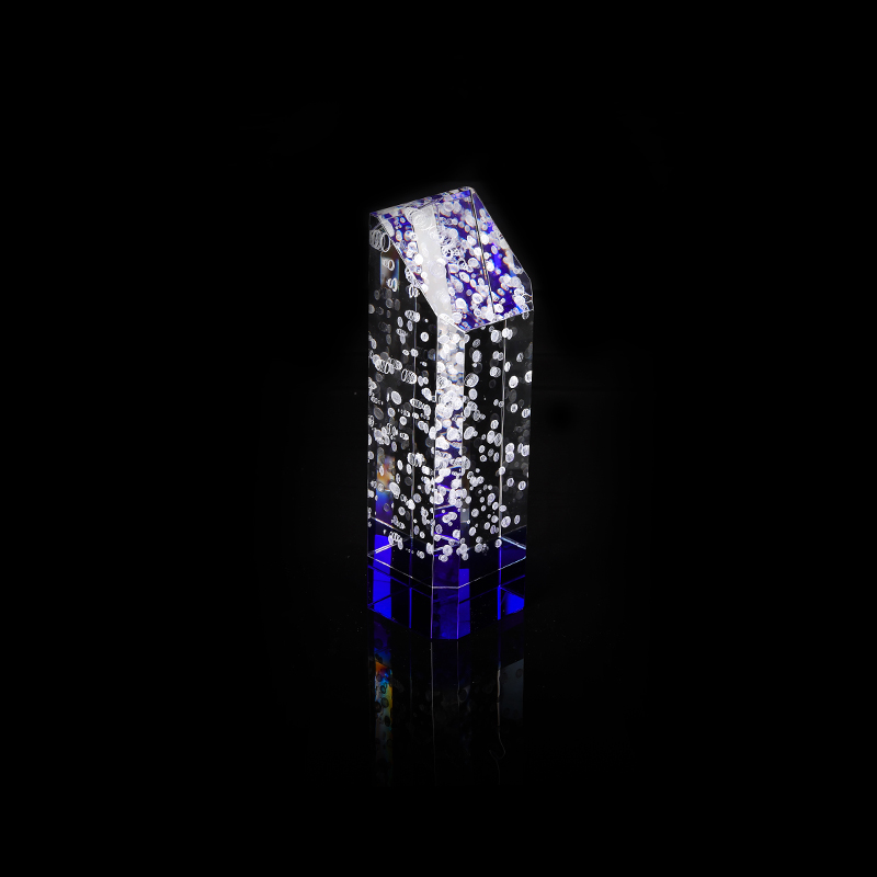 Crystal Splicing 3D Internally Engraved Trophy