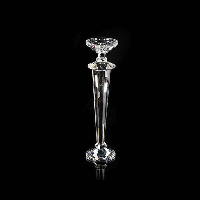 Large Faceted Crystal Wedding Candle Holder