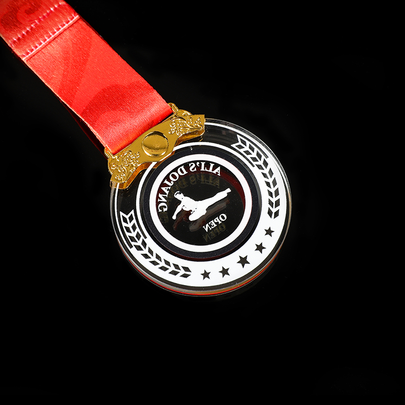 Crystal Glass Round Medal Souvenir