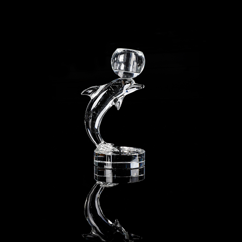Crystal Dolphin Shape Tea Light Holder