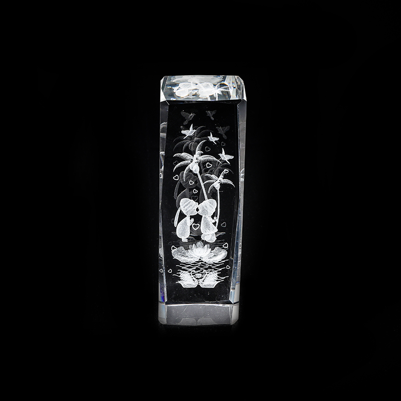 Crystal 3D Internally Carved Cube