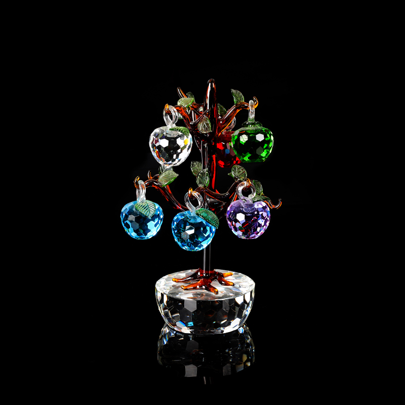 Crystal Faceted Apple Tree, Various Colors
