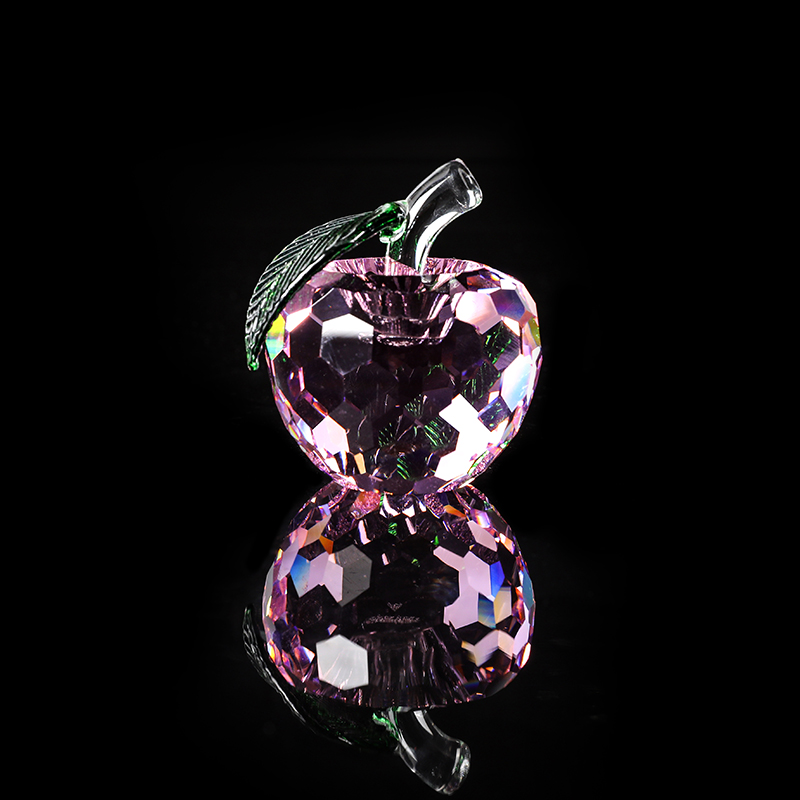 Pink Faceted Crystal Apple