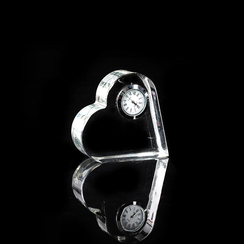 Crystal Heart-shaped Clock Ornaments
