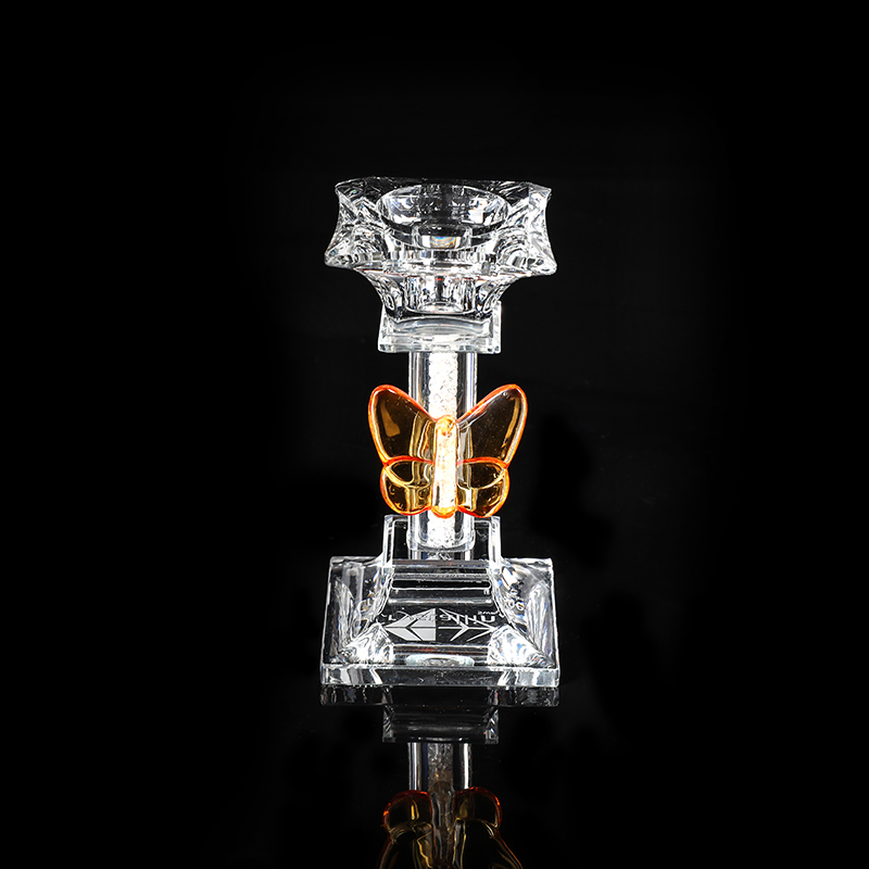 Crystal Diamond Candle Holder Butterfly Decor